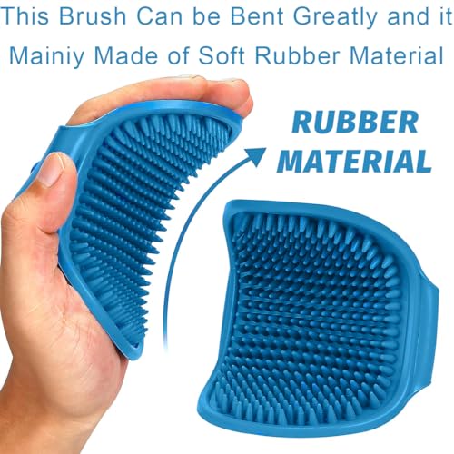 Hundebürste kurzhaar (3er Set), für Hunde und Welpen zur Fellpflege und Massage, Fellwechsel-Helfer beim Hund, Reinigt Haare und Fell gründlich für schonende Fellpflege. Blau, Gelb und Rot