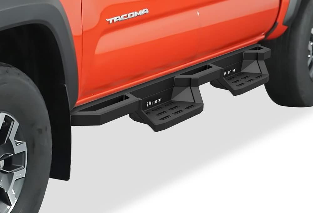 APS 304 Stainless Steel Pocket Steps Running Boards Compatible with Toyota Tacoma 2005-2023 Double Crew Cab