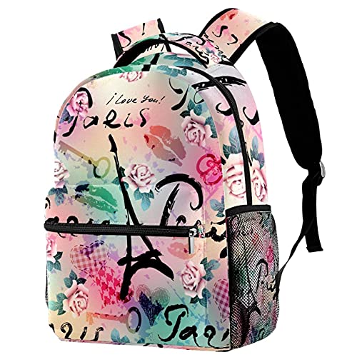 Sac à dos de voyage Tour Eiffel avec porte-bouteille enfant