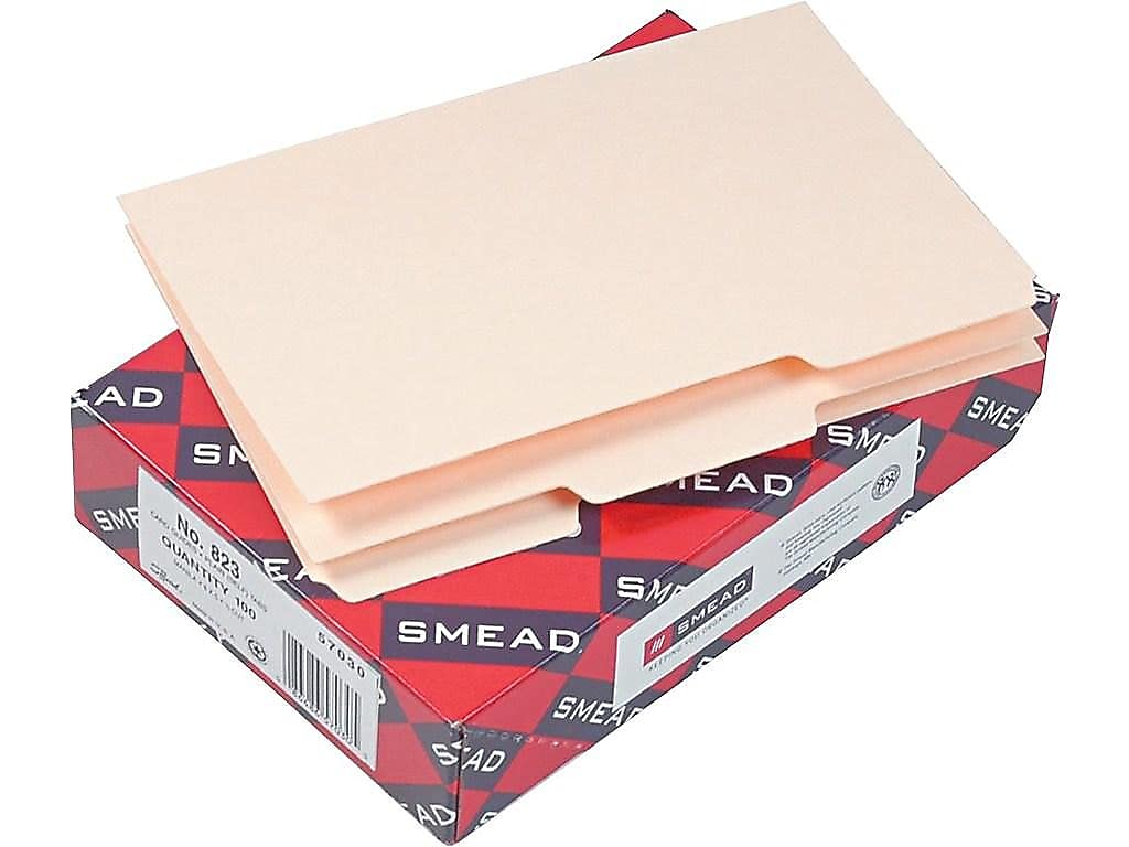  Smead Card Guide, Plain 1/3-Cut Tab (Blank), 6W x 4H,  Manila, 100 per Box (56030) : Manila File Folders : Office Products