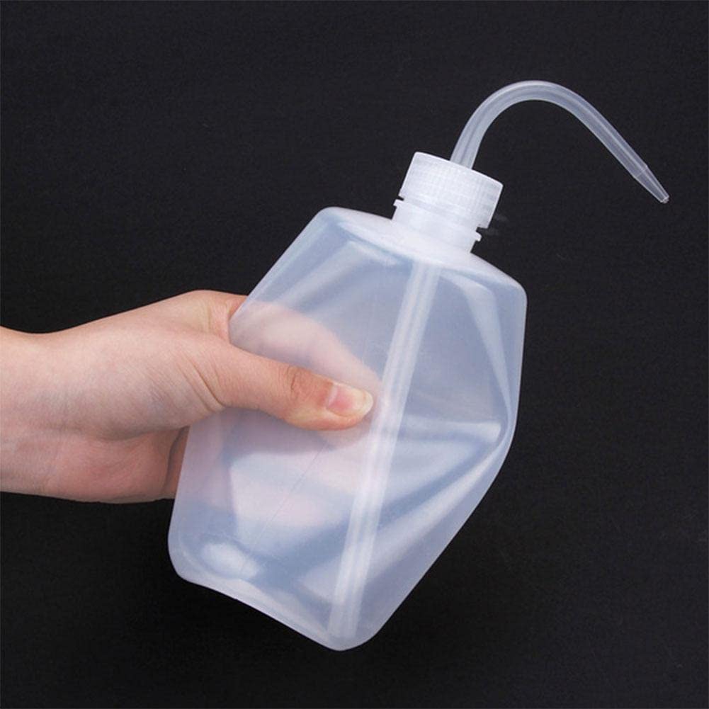 Botella de Plástico de Seguridad con Boca Estrecha y Tubo Largo - Botella de Limpieza por Goteo con Tatuaje y Limpieza de Pestañas