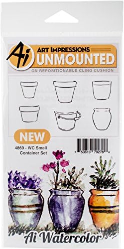 Art Impressions Watercolor Cling Rubber Stamp Small Container