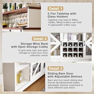 Pakaseptfarmhousewinebarcabinetwithledlightsliquorcabinetcoffeebarcabinetwslidingbarndoorglassracksideboardbuffetcabinetwithstorageshelvesforlivingdiningroomhomewhite Urban Country Home Decor Pakasept farmhouse wine bar cabinet with led lights liquor cabinet coffee bar cabinet wsliding barn doorglass racksideboard buffet cabinet with storage shelves for livingdining roomhomewhite urban country home decor