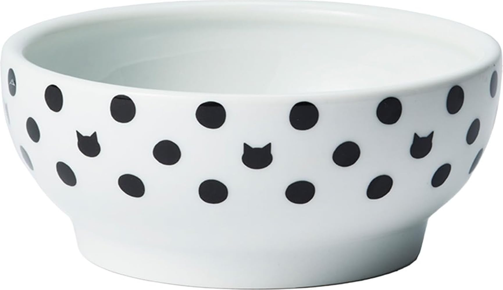 Amazon | 猫壱 ハッピーダイニング 猫用 脚なしフードボウル 水玉 食器
