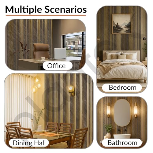 Image of Plantex Louvers Panel for Wall /8 Feet Wall Panels /3D Charcoal Panel for Interior Walls Decor - Pack of 10 Covers - 80 Sq. Ft, Size-1 Feet x 8 Feet (YD-1204)