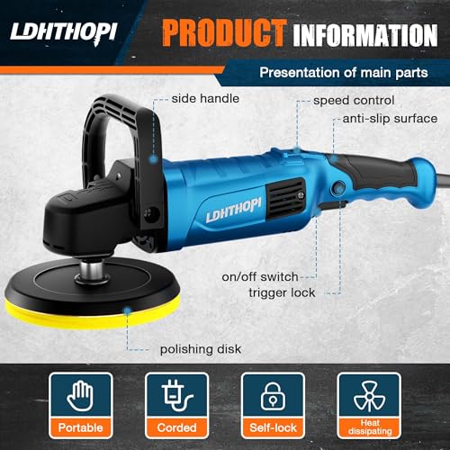 LDHTHOPI 1800W Rotary Buffer Polisher