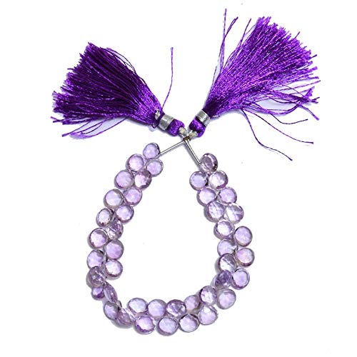 Améthyste rose perles de coeur AAA+ de 7mm pour création de bijoux d'exception - 3