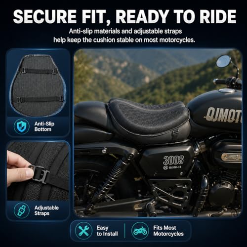Hexrider Pro Motorcycle Gel Seat Cushion