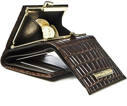 Designer SnakeSkin Clasp Clip Coin Purse Ladies Vintage Leather Card Walllet