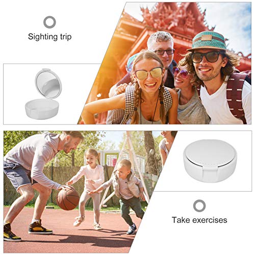 Caixa de dentadura ExCEART com estojo de armazenamento de dentes falsos espelhados, caixa para denta