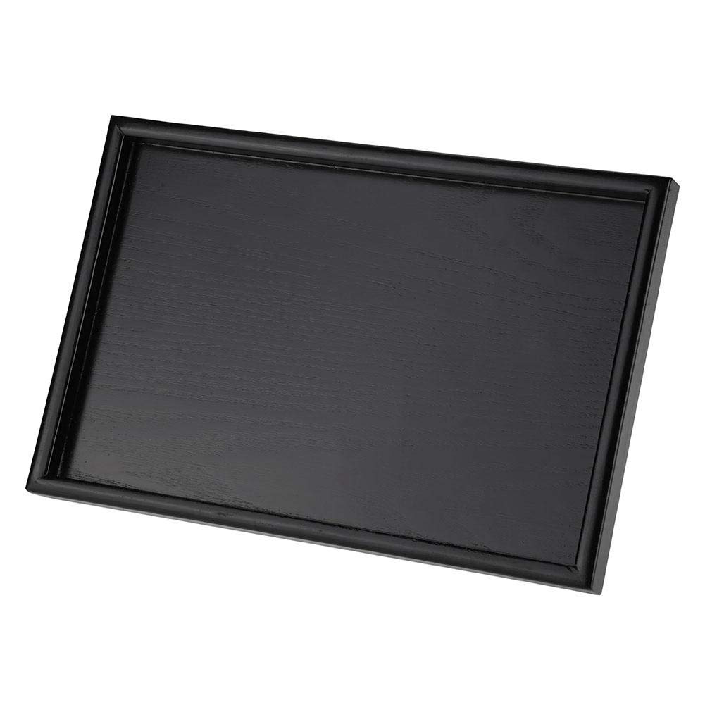 Hakeeta 25*18*2Cm Wooden Tea Tray,Rectangular Black Solid Wood Tea Coffee Snack Fruit Dessert Plate Tray(25 * 18 * 2Cm)