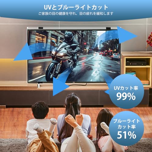undefined Ninonly 液晶テレビ保護パネル 55インチ テレビカバー アクリル製 クリア 高透過率 低反射 ブルーライトとUVカット 指紋防止 耐衝撃 スクラッチ防止 固定ベルト付き 長さ調整可 取り付け簡単 家庭/オフィス用(55インチ) の商品画像 3