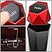 DNA MOTORING Mini Car Auto Trash Can with Removable Lid, Leakproof Mini Garbage Bin for Automotive Home Office,Black/Red,ZTL-OD-01-RD