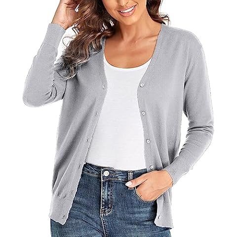 Cardigan CUNYI Femme Gris Clair Cover