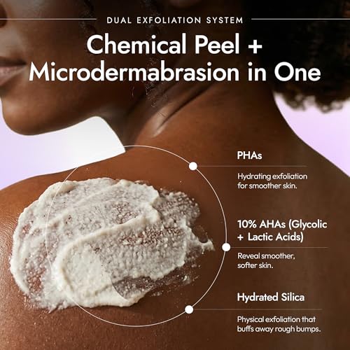 Image of DERMAdoctor KP Bump Eraser Body Scrub with 10% AHAs + PHAs for Keratosis Pilaris, Dry, Rough, and Bumpy Skin, Dermatologist Formulated Exfoliating Body Scrub with Glycolic and Lactic acids - 8 Fl oz