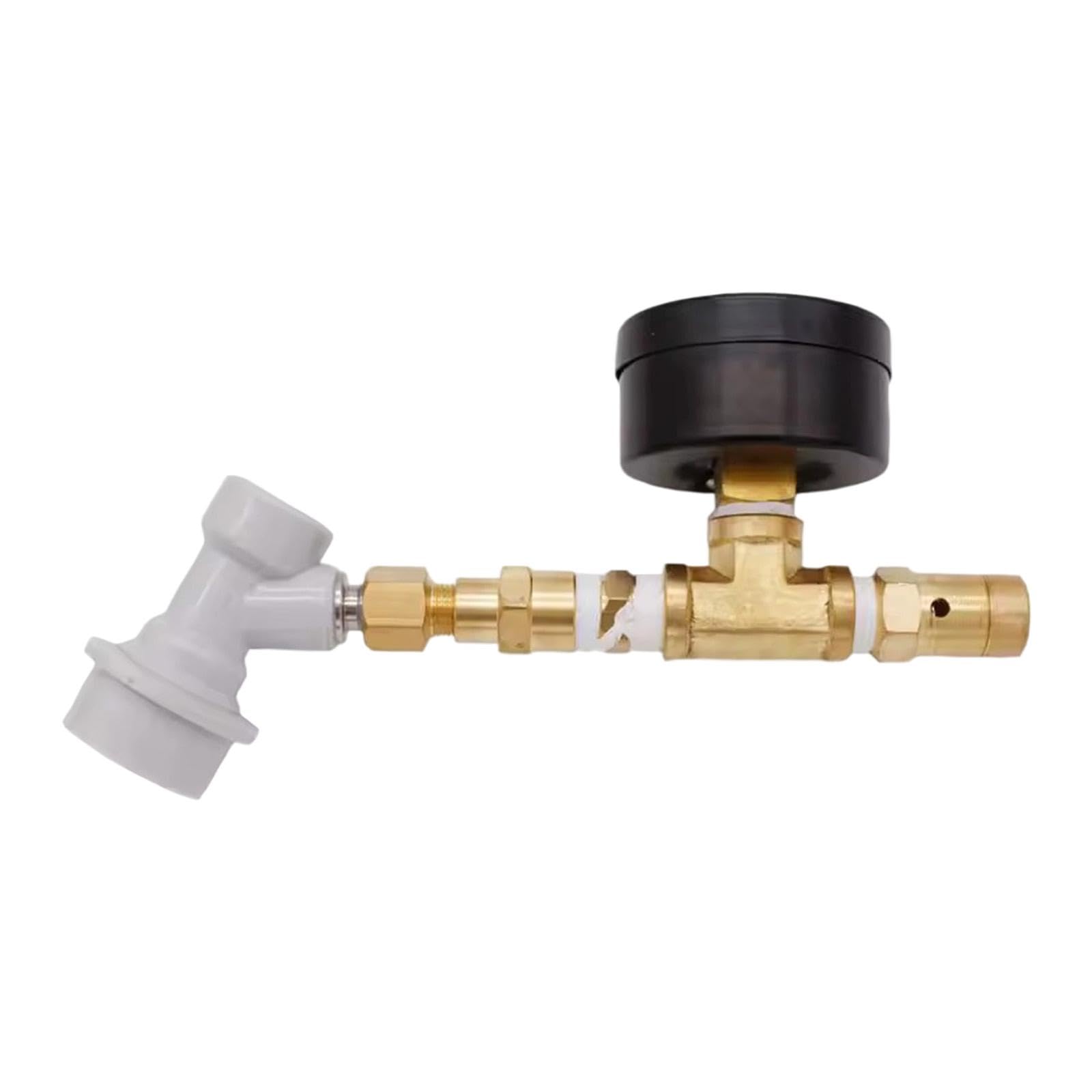 Valvola di Pressione Regolabile per Birra con Attacco Gas Ball Lock Rilevamento Perdite E Manometro Visibile Adatta a Birrifici Fermentazione Domestic, Da 0 a 60 Psi