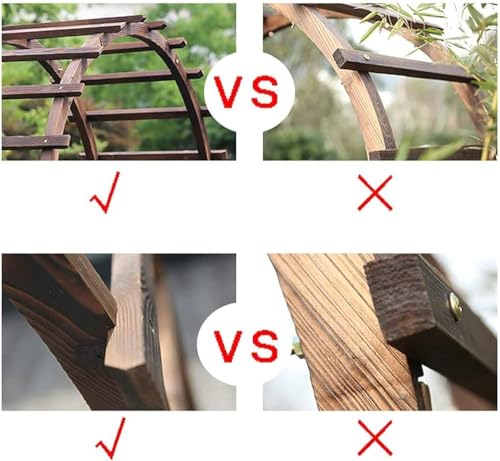 Drewniana altana pergola do roślin pnących, dekoracyjny łuk ogrodowy z donicami na wesela, imprezy i do użytku na zewnątrz, stylowa kratka do dekoracji ogrodu