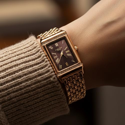 Image of Carlton London Women Amara Analog Watch, Rectangle Dial, Stainless Steel Strap, Quartz Movement, 30M Water Resistant, Casual Wear