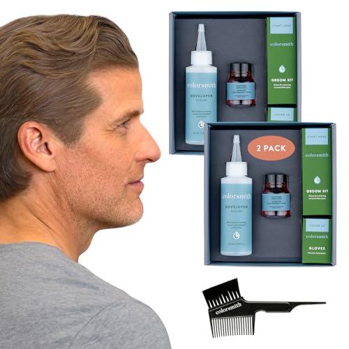 Hair & Beard Color for Blending Grays 2 pack – Dark Blonde – Ammonia-Free Complete Men’s At-home Beard & Hair Dye Kit, Professional-grade Demi-Permanent Hair Color (7.0)