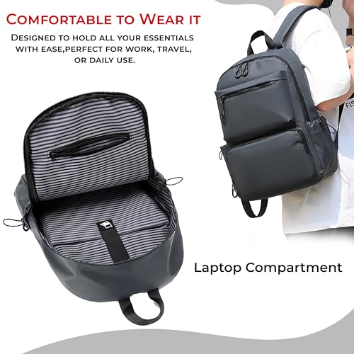 Image of Kraptick Multi-functional Backpack-Waterproof Laptop Backpack, Office Bag with PU Leather Design, Professional Bag for Laptops and Work, Durable and Stylish Bags for Travel