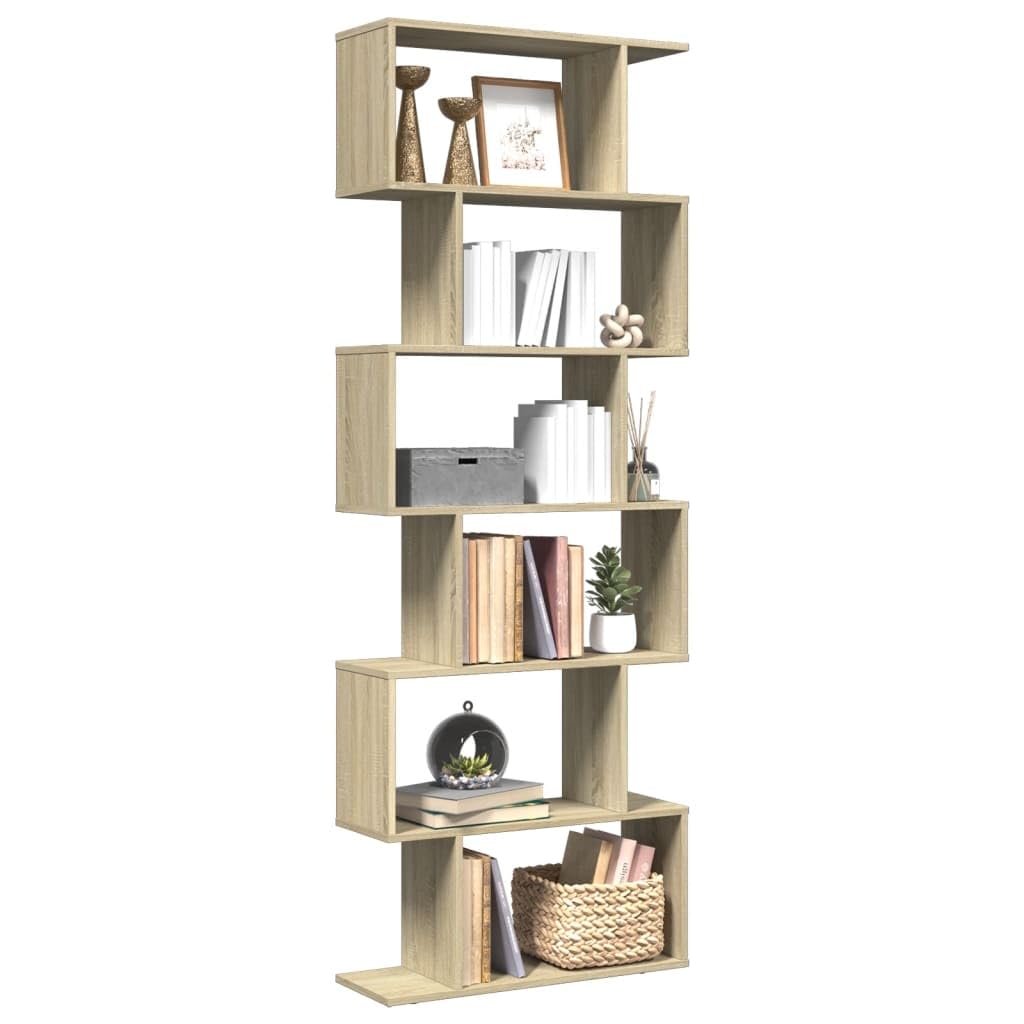 vidaXL Libreria Divisorio 6 Ripiani Sonoma 70x24x193 cm in Truciolato