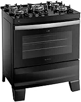 Fogão 5 Bocas Preto com Mesa de Vidro Atlas Agile Up Bivolt