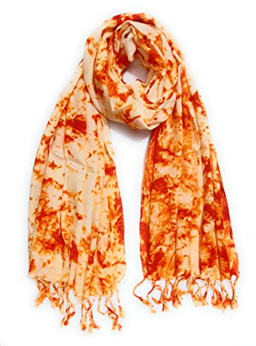Image of Rayon Scarf for Men & Women | Lightweight Stole, Shawl & Wrap with Batik Design | All-Season Summer & Winter Wear | Soft & Breathable Fabric (28 x 72 inches)