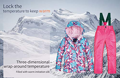 Image of Girls /Boys Snowsuits Hooded Insulated Windproof Winer Coats Ski Jacket Snow Pants Set