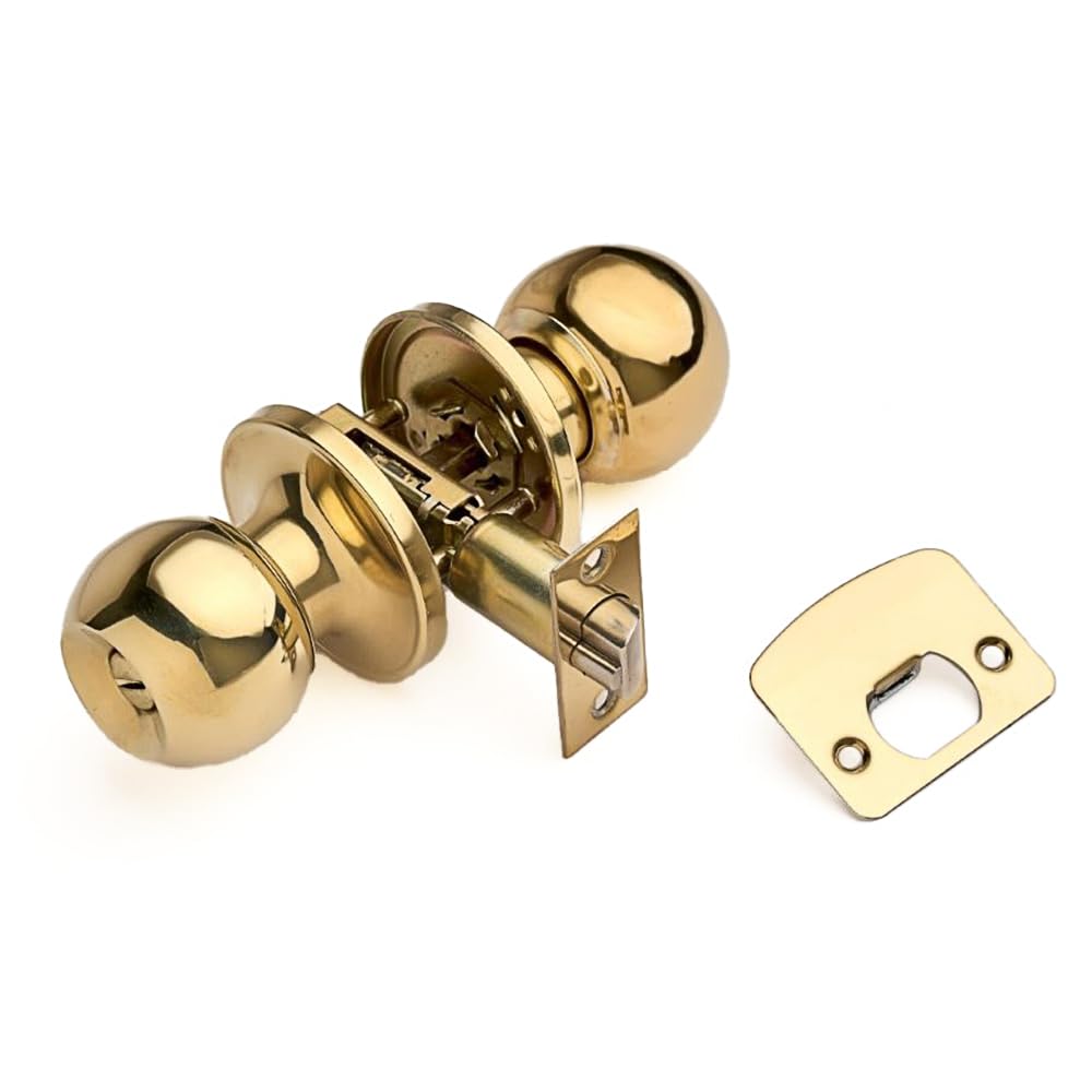 Designer Levers Polished Brass - Privacy Door Knob Set 60/70Mm