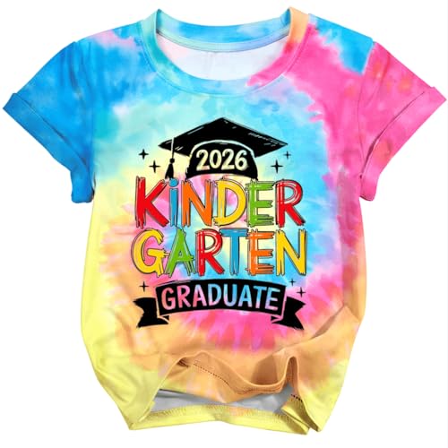 Kindergarten Graduation Shirt for Kids Girls Boys 2026 Peace Out Kindergarten Tshirts Last Day of School Tee Top