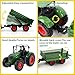Peagprav Farm Toys Tractor with Trailer-16.5 Inches Tractor Playset 1/24 Scale Gripper Frontloader Spreader for Boys Kids Toddlers Age 3-7 Years Old