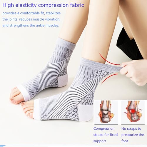 3Pairs Upgrade Neuropathy Socks for Men Women - 20-30 mmHg Soothe Relief Compression Socks - Open Toe Elastic Sock3