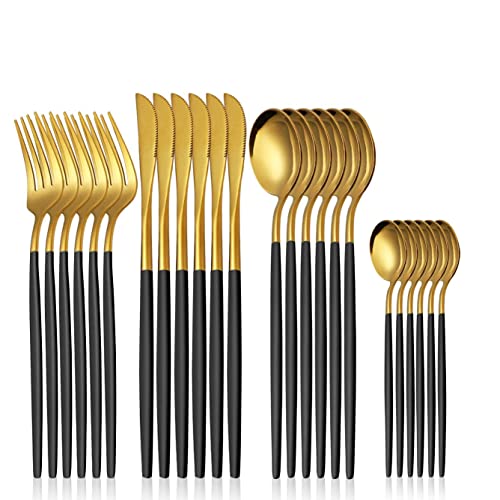 Talheres Inox 24 Peças Com Colher Garfo Faca e Colher de Café (24...