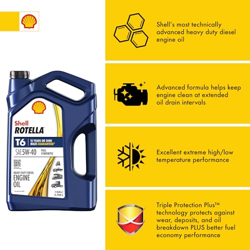 Shell Rotella 550045347-3PK T6 Full Synthetic 5W-40 Motor Oil thumb #3