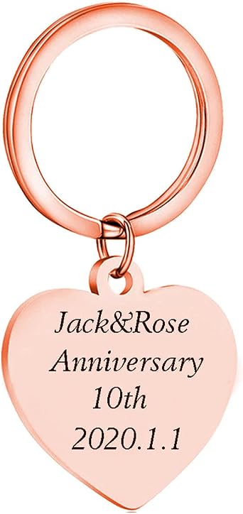 Heart Keychain Personalized, Custom Name Letter Initial Heart Charm Keyring for Key Gift for Women
