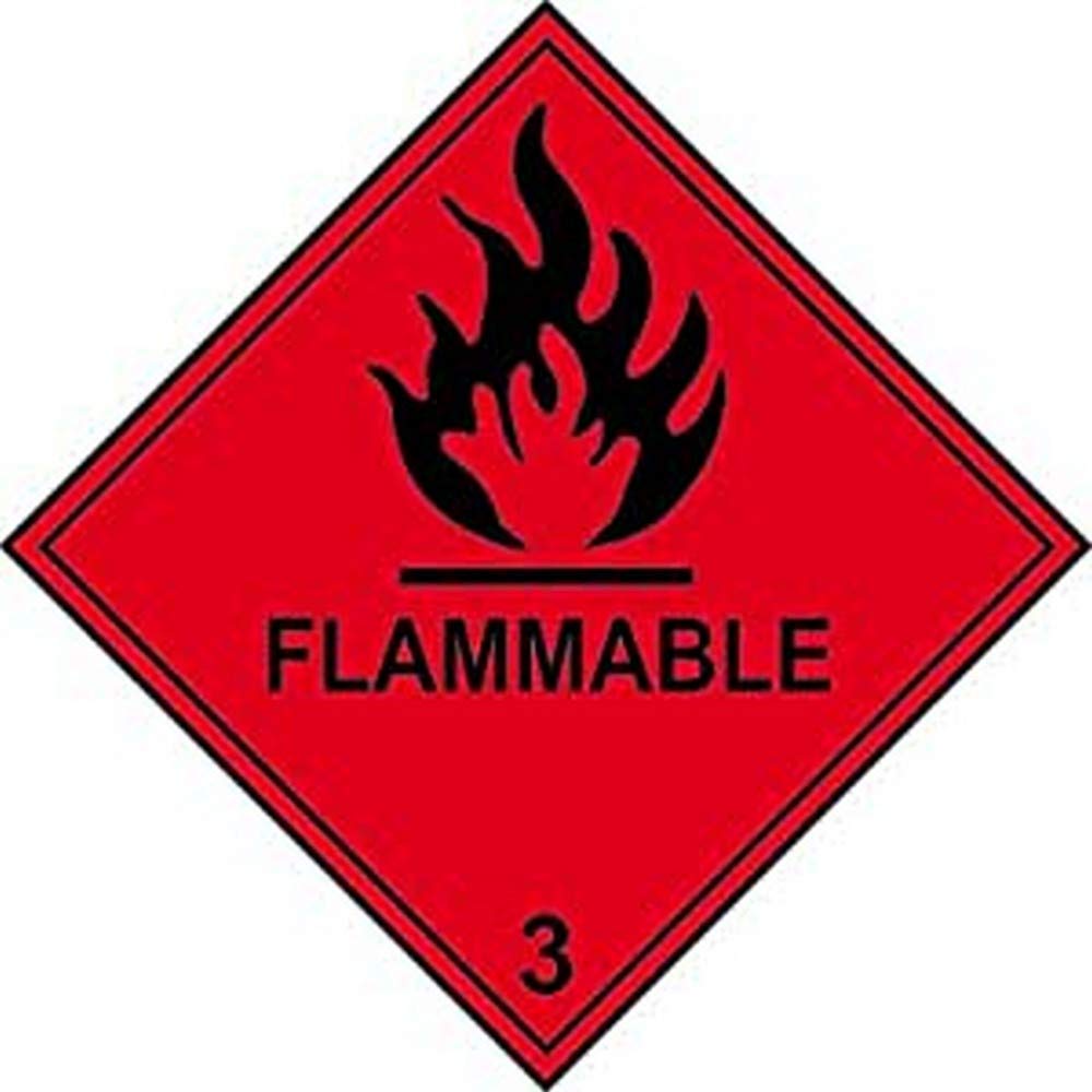 Centurion Red/Black Class 3 Flammable Hazardous Label Pack Of 10 Self-Adhesive Vinyl 250Mm X 250Mm