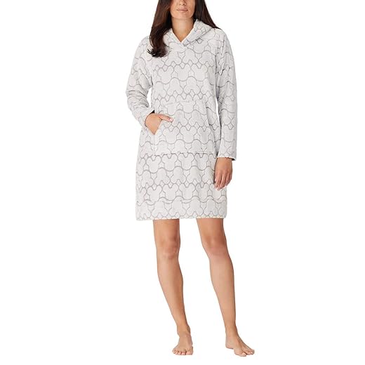 Women's Mickey Mouse Lounger with Sherpa Hood (Small 4/6) Gray