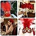 VoilaLove 10pcs Natural Ostrich Feather Craft 14-16inch(35-40cm) Plume for Wedding Centerpieces Home Decoration DIY（Red, 10Pcs 14-16inch
