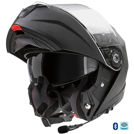 GARIBALDI G100 Bluetooth Sena Intercom Integrado Negro Mate - Casco de Moto Modular P/J + Pinlock - Casco con Visor Solar Homologado ECE (M)