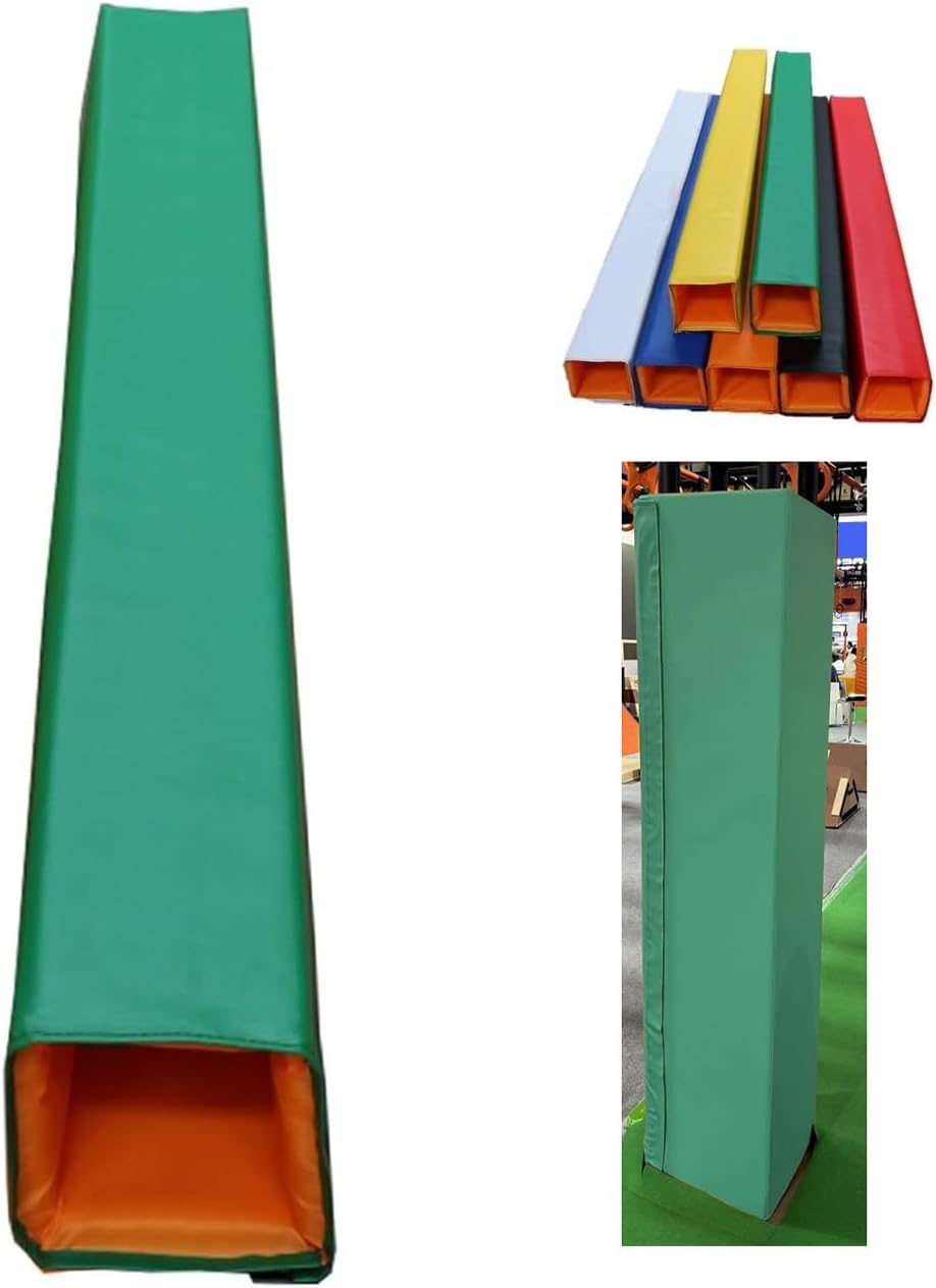 Basketball Hoop Pole Pad, Square Post Safety Padding, Thick Column Cover for Basement, Gym, & Playground, All-Weather Protective Crash Mat(Green)(H60Cm (24Inch))