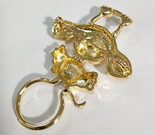 Image of Lovely Magnetic Reading Glasses Holder Clip Multi-Function Monkey Pin Brooch /Necklace (Rose Gold Brooch)