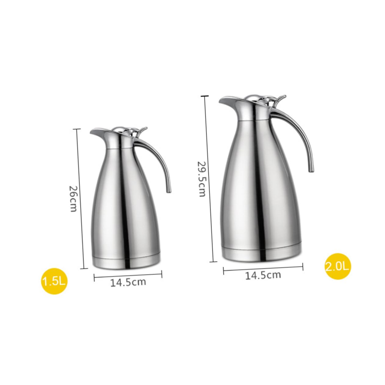 Alipis Bollitore in Acciaio Inox Termico Isolante Sottovuoto Interno ed Esterno Resistente Adatto Casa Ufficio Viaggio per Caffè Tè Bevande Latte Ecc