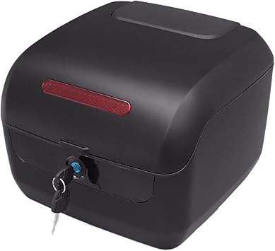Motorcycle Storage Box, Motorcycle Touring Top Box Tail Trunk Luggage Box, Motorcycle Tail Box, Helmet Luggage Storage Top Case, for Motorbike Moped Back Rear Case Black Large