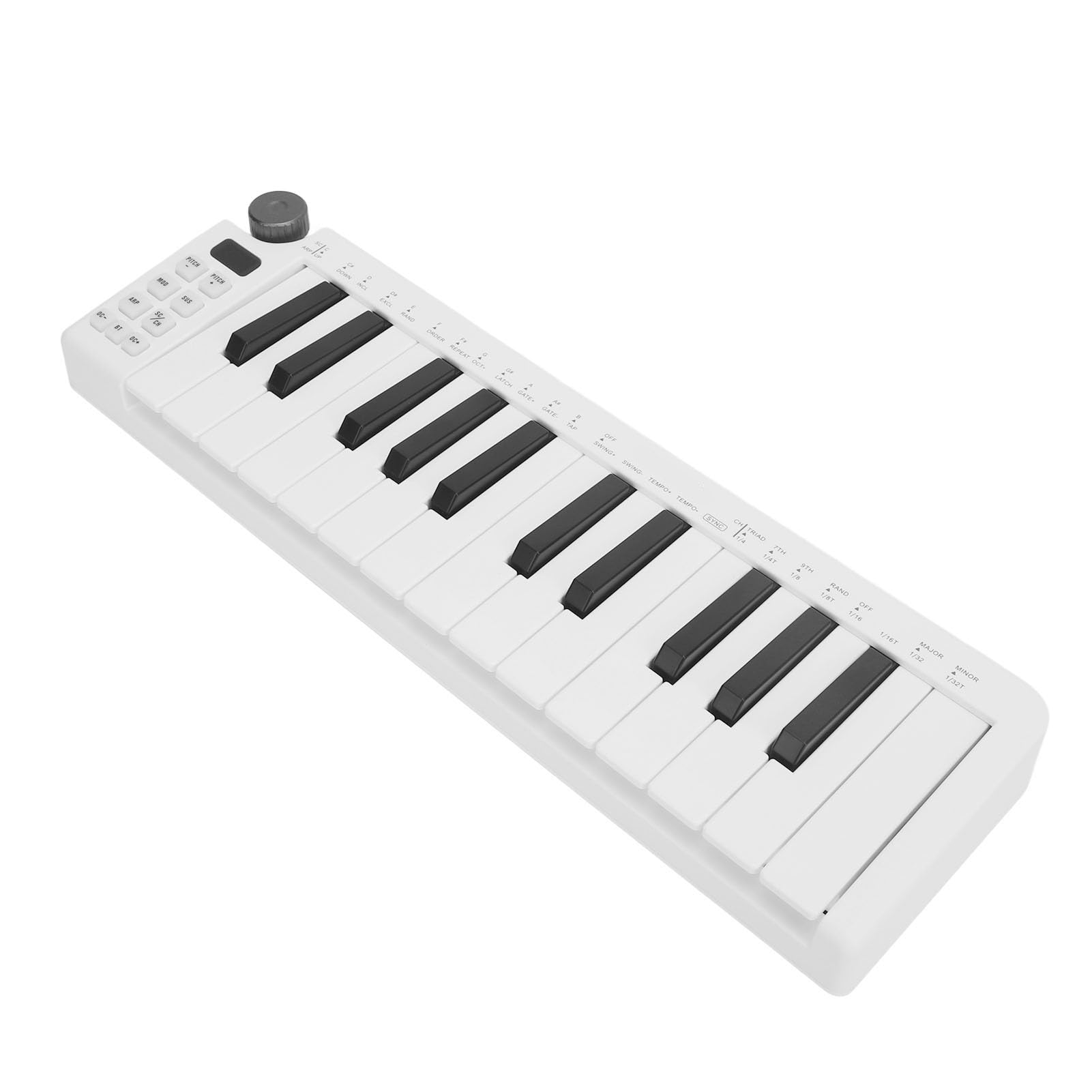LiebeWH Controlador de Teclado MIDI, Material ABS, 25 Teclas Sensibles, Funcionalidad Inalámbrica para Producción Musical y Músicos Móviles