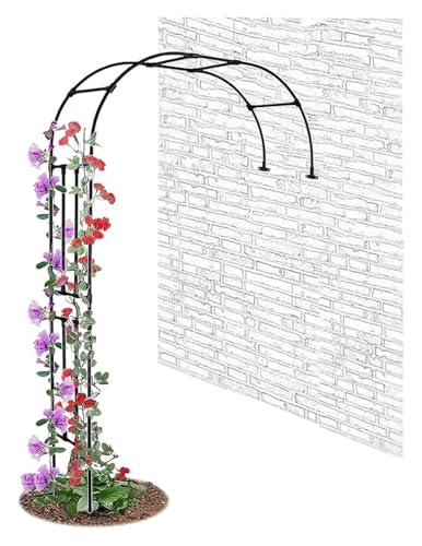 Demi-arche de mariage en métal noir pour vigne et rosier