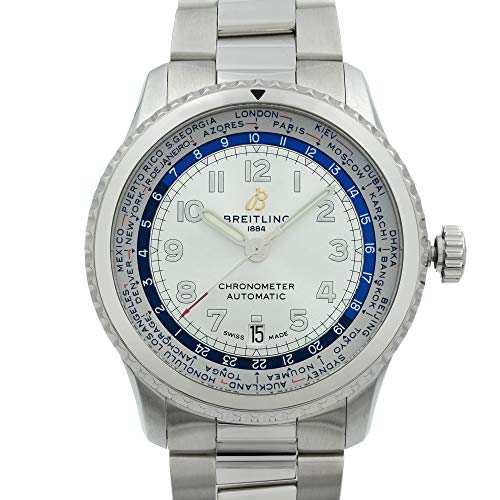 Breitling Navitimer 8 Unitime Automatic 43 mm Silver Dial Men's Watch AB3521U01G1A12