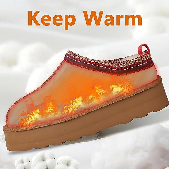 Women's Slippers Platform Mini Boots Short Ankle Boot Fur Fleece Lined Sneakers House slippers Anti-Slip Boot For Outdoor - Image 3