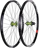 KLYso con Buje De 6 Trinquetes,Juego Ruedas Bicicleta MTB Juego Ruedas 26/27.5/29 Pulgadas De Llanta Ancha Juego De Ruedas Delanteras Y Traseras Bicicleta Montaña(Green,27.5 Inch MS)