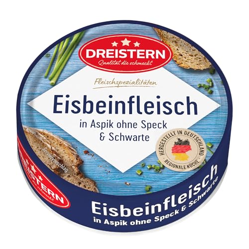 Dreistern Eisbeinfleisch in Aspik 200 g – Klassische regionale Küche – Ohne Speck & Schwarte – Herzhaftes Schweinefleisch, verzehrfertig