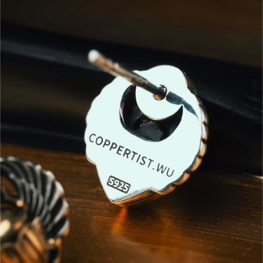COPPERTIST.WU Scarab Studs Earrings 925 Sterling Silver Stud Earrings Jewelry Gifts for Women Men